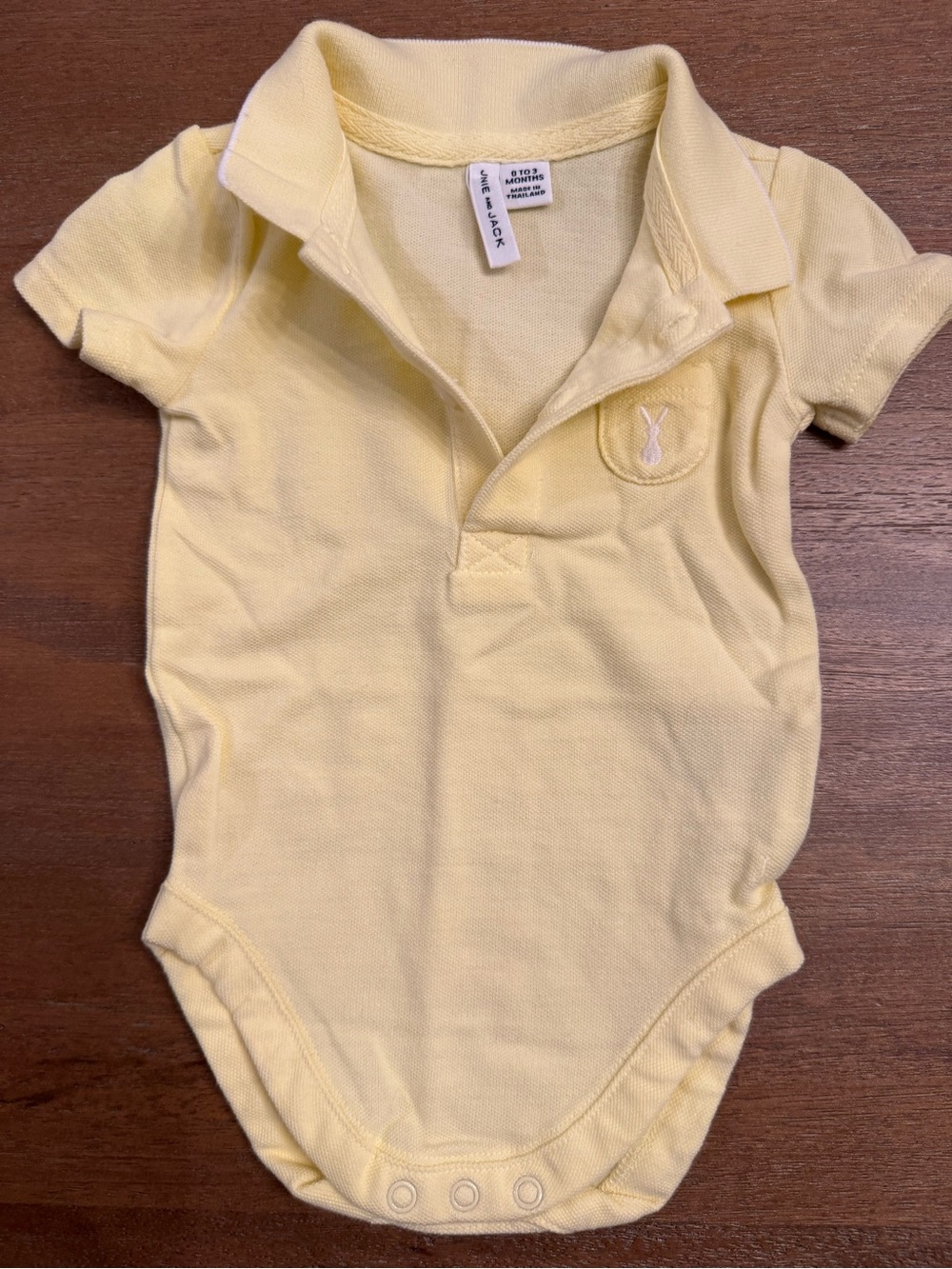Janie and Jack Pale Yellow Polo One-Piece Bodysuit